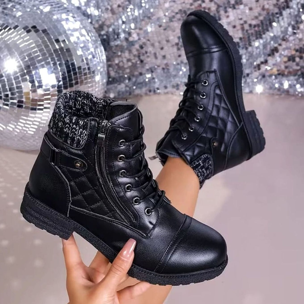 Amelia | Women's Lace-Up Ankle Boots | Side Zip · Trendzeo