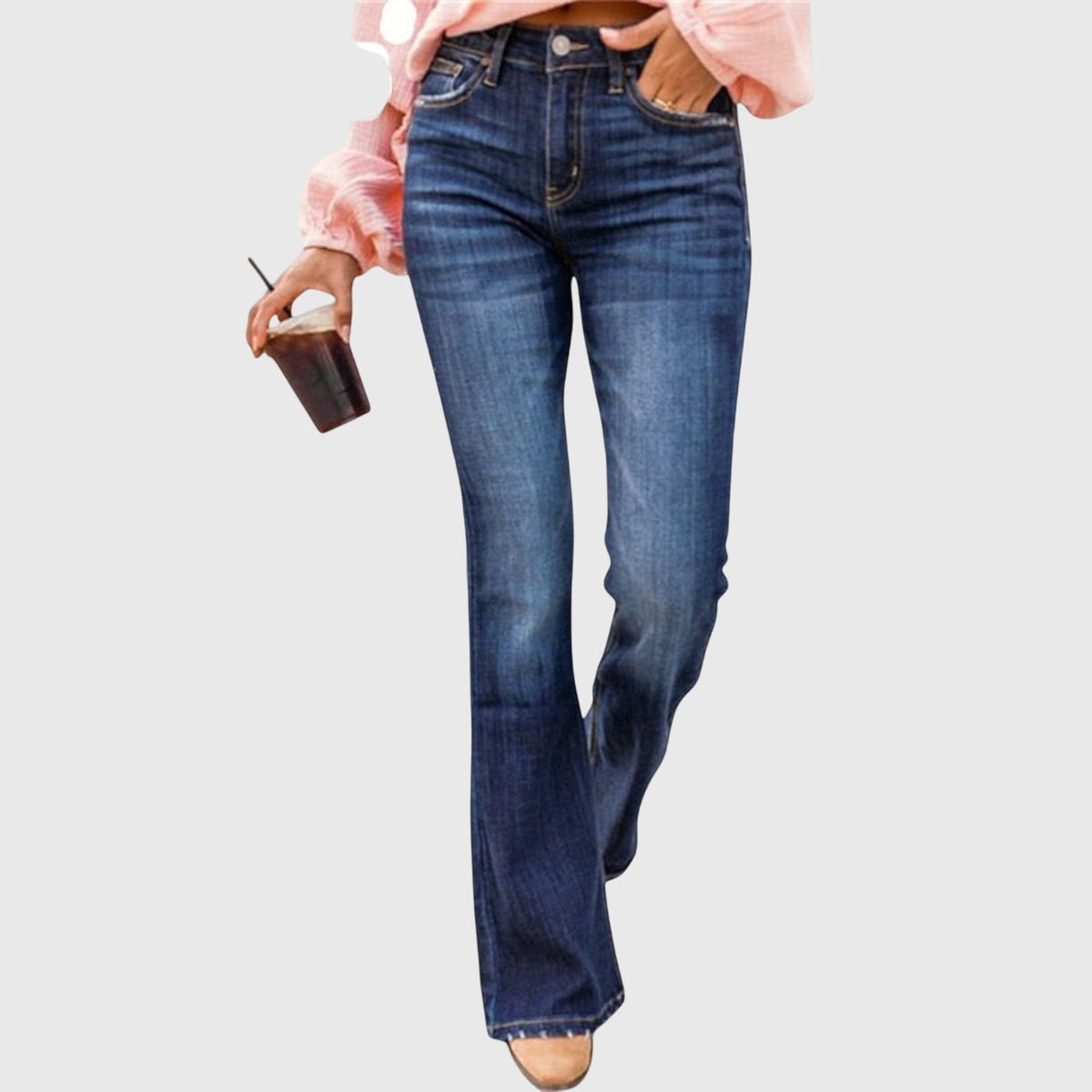 Emily | Women's High-Waisted Flared Jeans | Five Pocket · Trendzeo
