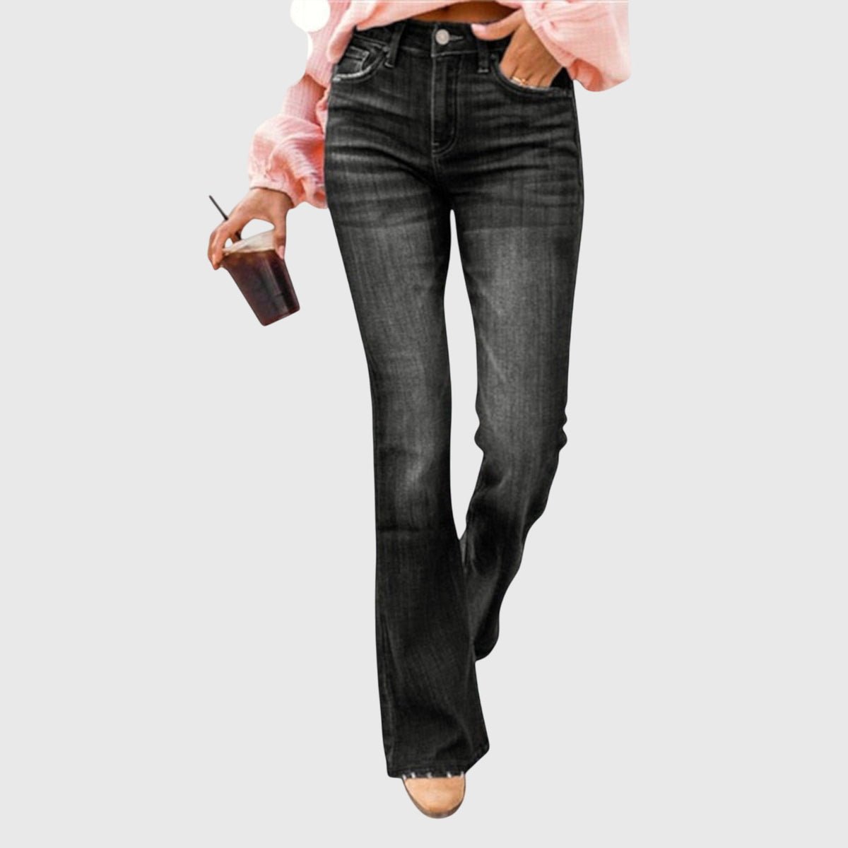 Emily | Women's High-Waisted Flared Jeans | Five Pocket · Trendzeo