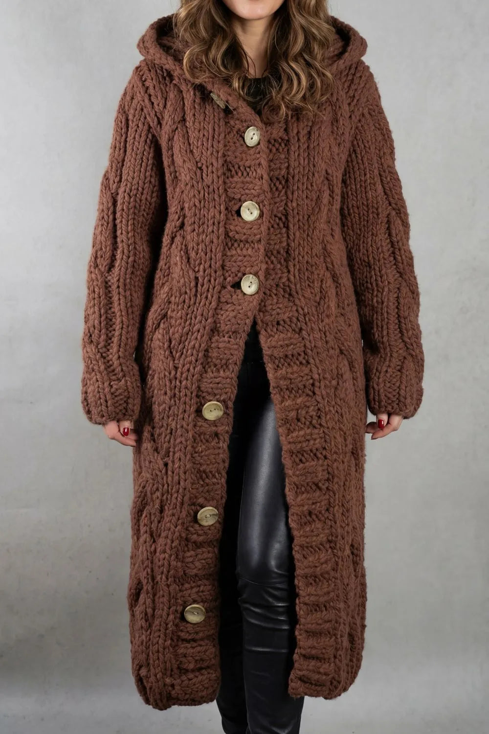 Florence | Women's Longline Hooded Cardigan | Button Front · Trendzeo