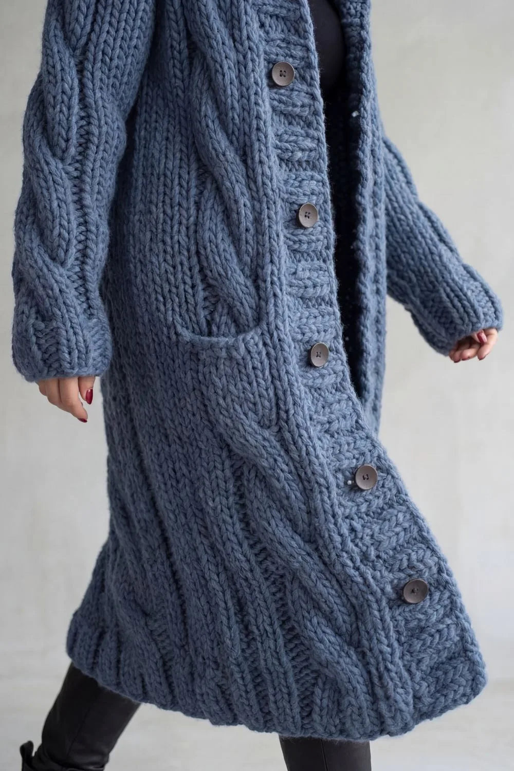 Florence | Women's Longline Hooded Cardigan | Button Front · Trendzeo