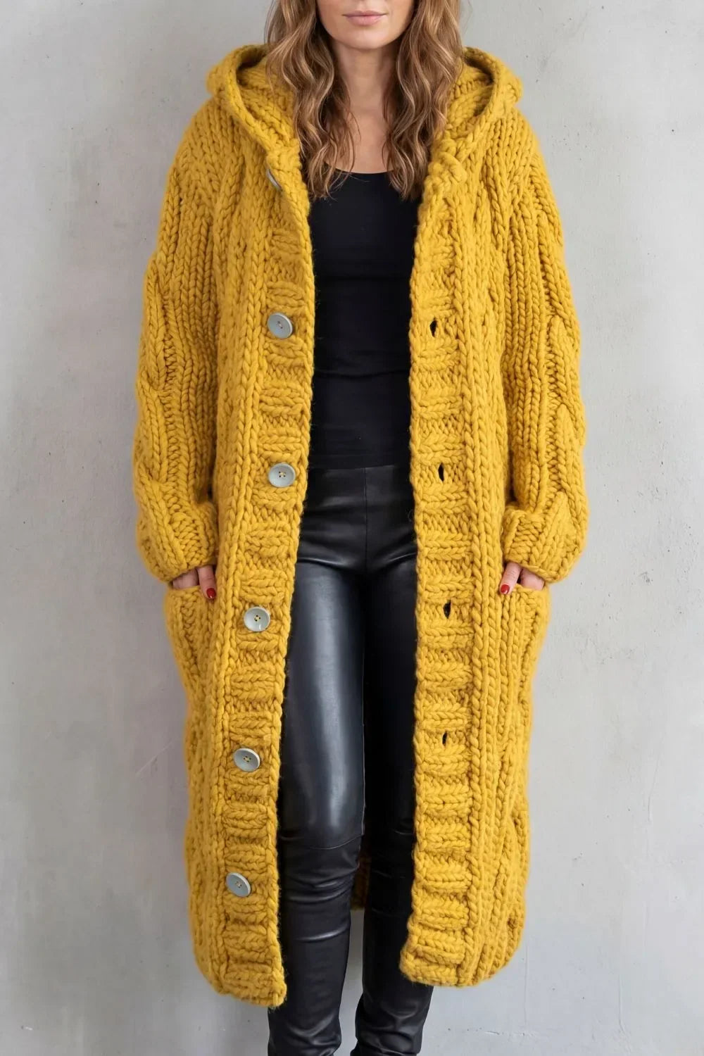 Florence | Women's Longline Hooded Cardigan | Button Front · Trendzeo