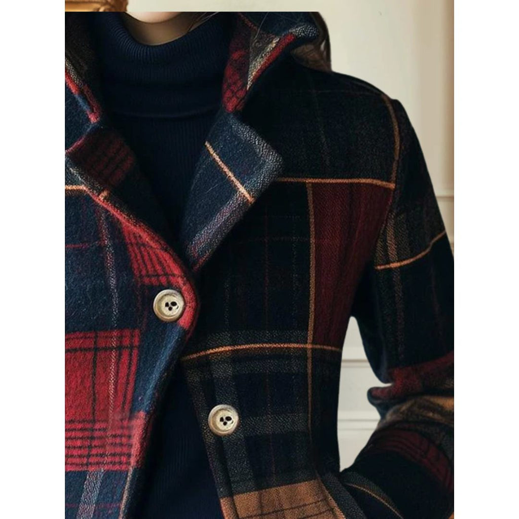Florence | Women's Plaid Button-Front Jacket | Front Pockets · Trendzeo