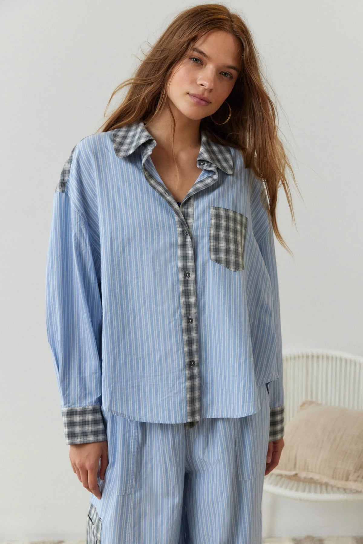 Freya | Women's Button-Front Shirt | Chest Pocket · Trendzeo