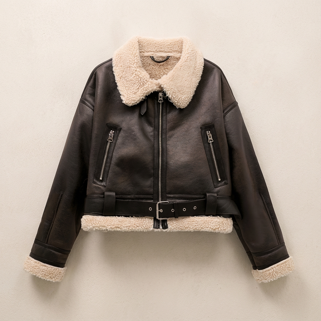 Harriet | Women's Aviator Jacket | Belted Waist · Trendzeo