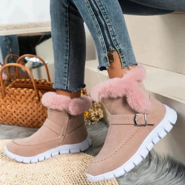 Harriet | Women's Faux Fur Ankle Boots | Side Zip · Trendzeo