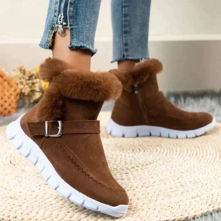 Harriet | Women's Faux Fur Ankle Boots | Side Zip · Trendzeo