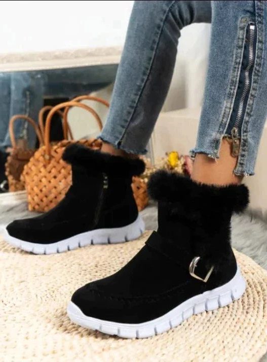 Harriet | Women's Faux Fur Ankle Boots | Side Zip · Trendzeo