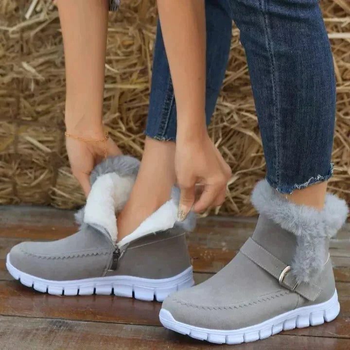 Harriet | Women's Faux Fur Ankle Boots | Side Zip · Trendzeo