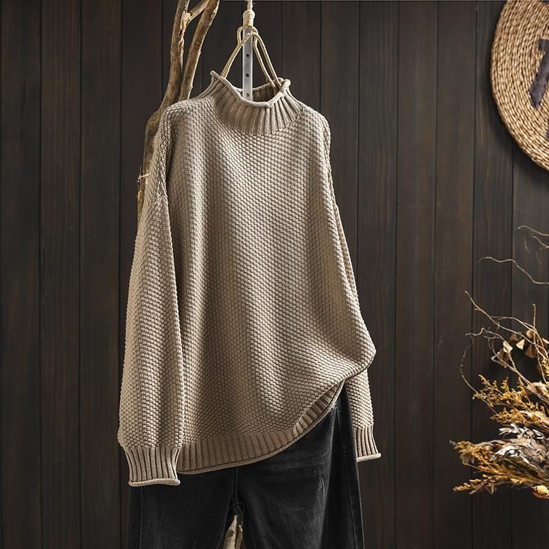 Harriet | Women's Oversized Turtleneck Jumper | Ribbed Cuffs · Trendzeo
