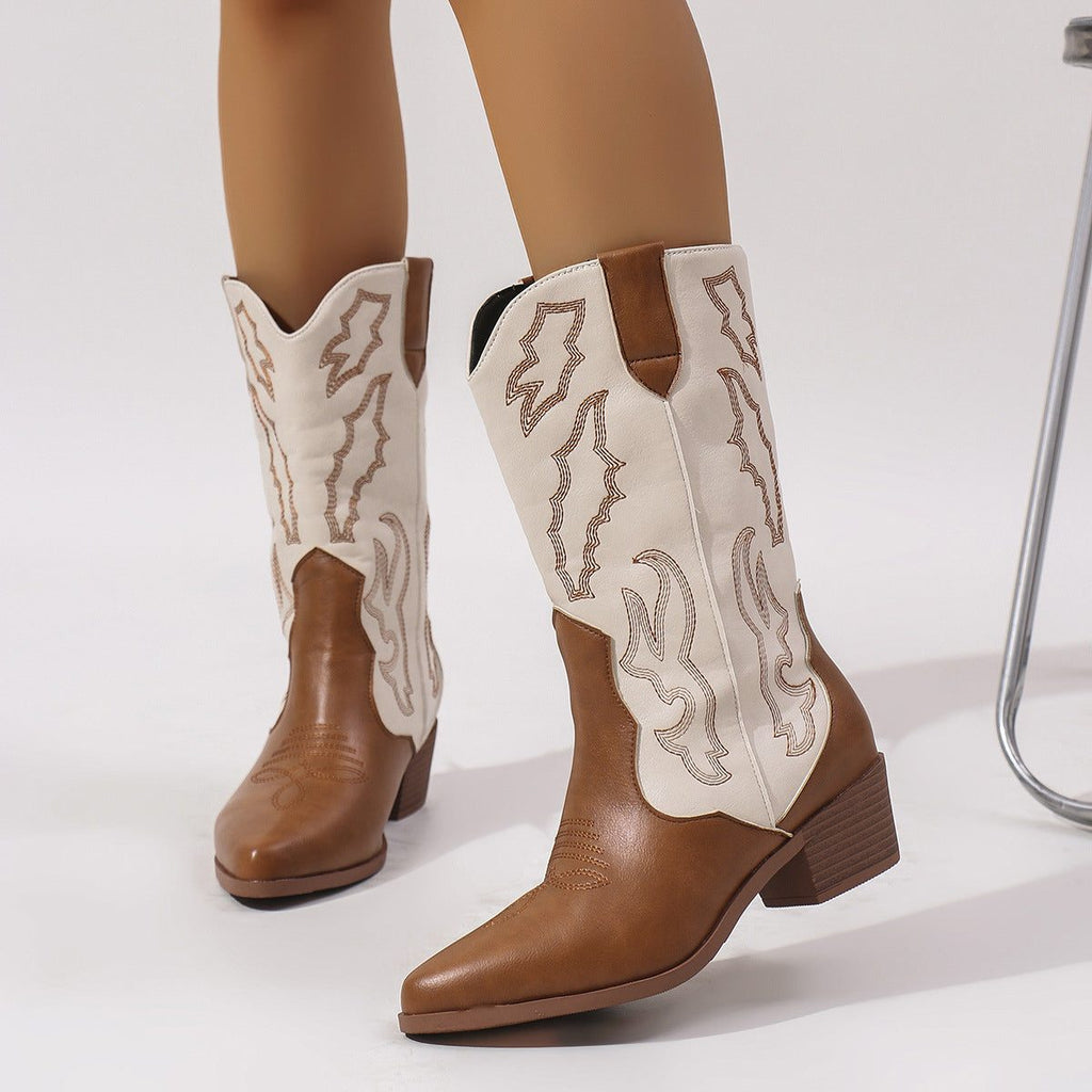 Isla | Women's Western Cowboy Boots | Embroidered Detail · Trendzeo