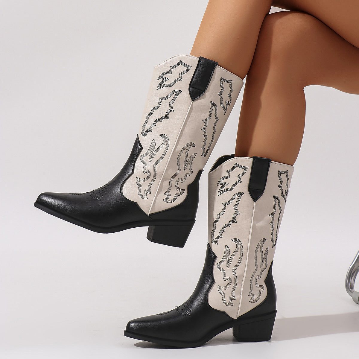 Isla | Women's Western Cowboy Boots | Embroidered Detail · Trendzeo