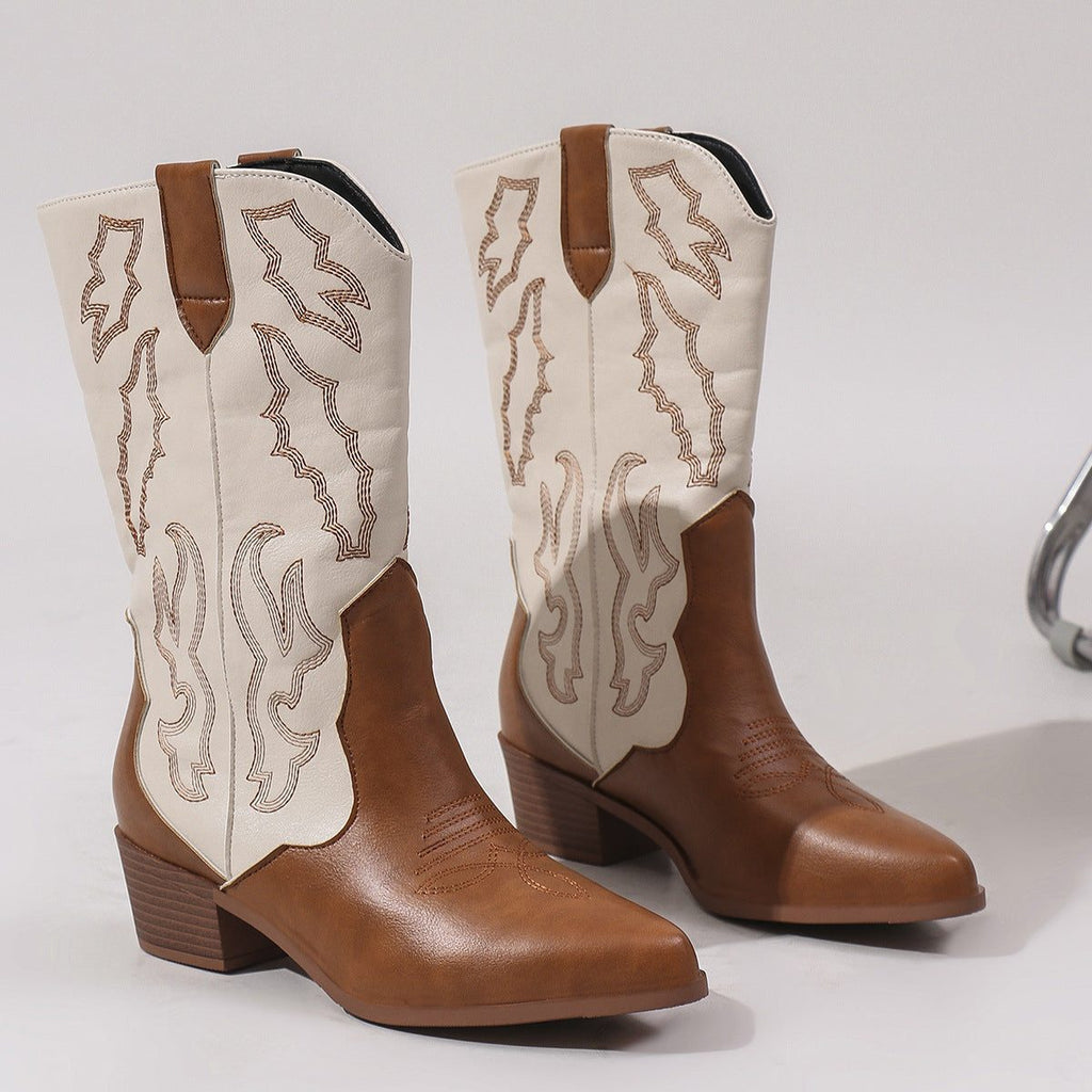Isla | Women's Western Cowboy Boots | Embroidered Detail · Trendzeo