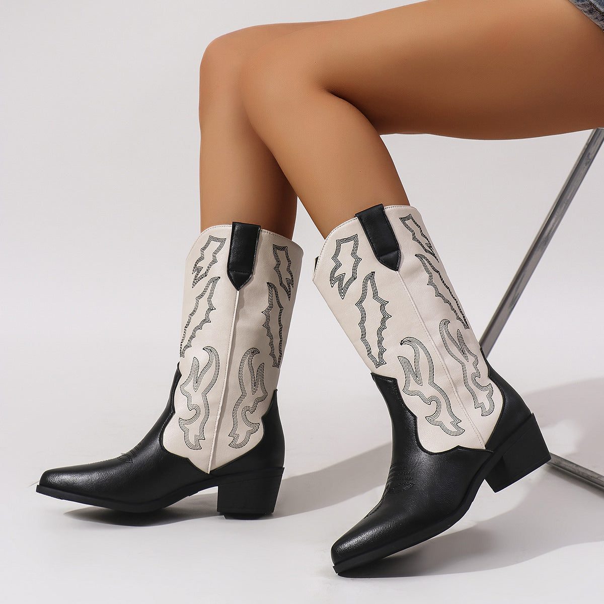 Isla | Women's Western Cowboy Boots | Embroidered Detail · Trendzeo