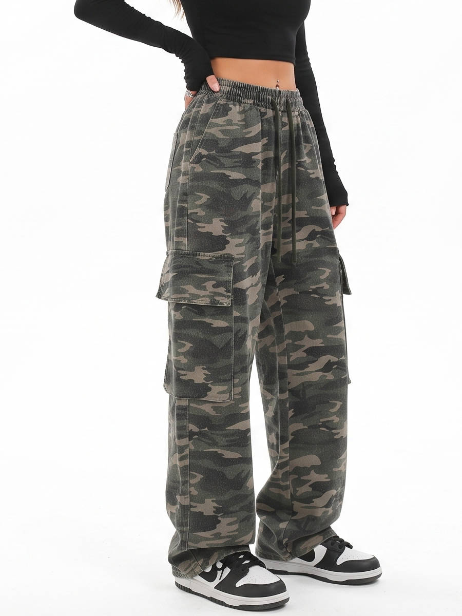 Isla | Women's Wide-Leg Cargo Trousers | Drawstring Waist · Trendzeo