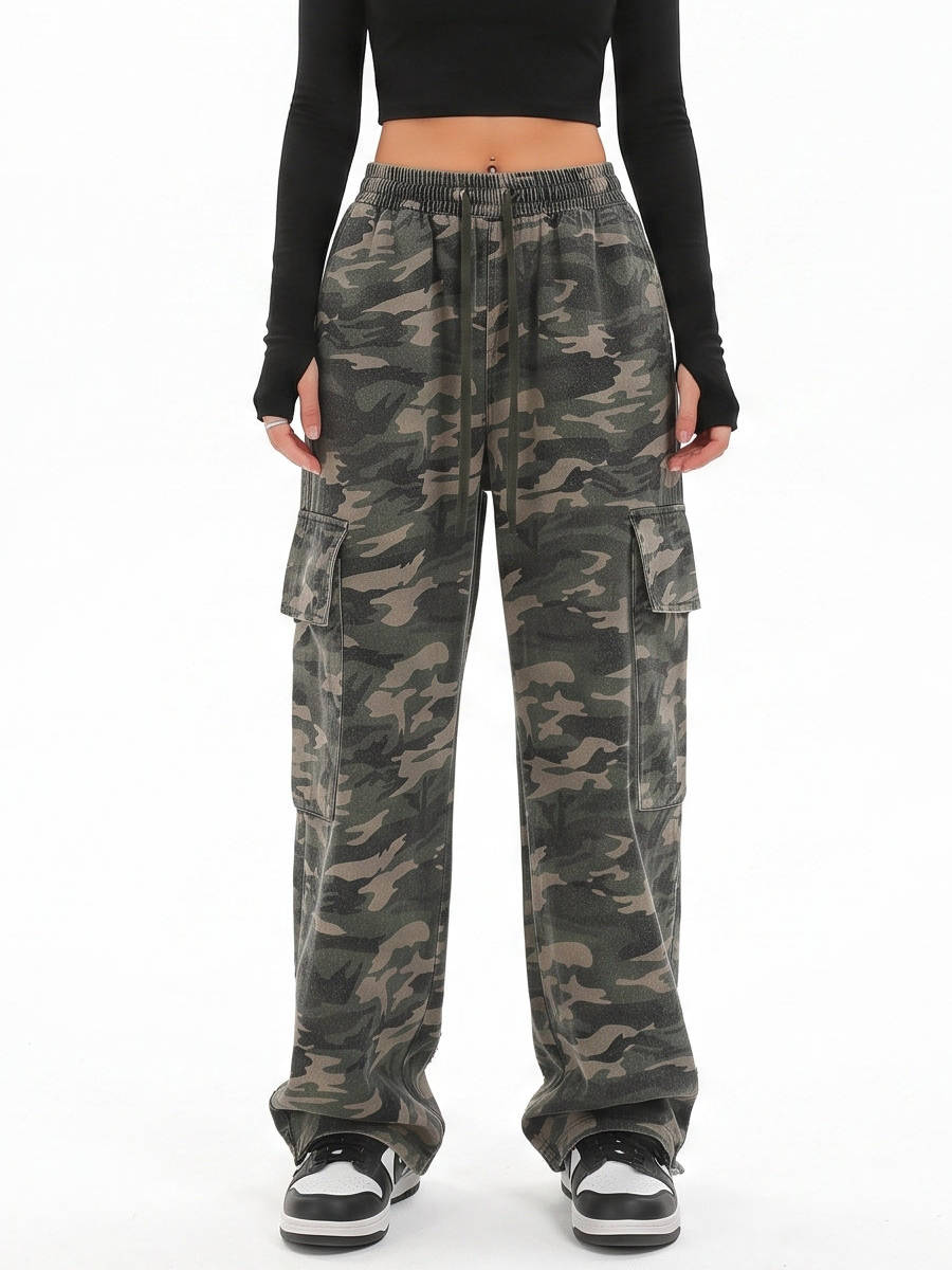 Isla | Women's Wide-Leg Cargo Trousers | Drawstring Waist · Trendzeo