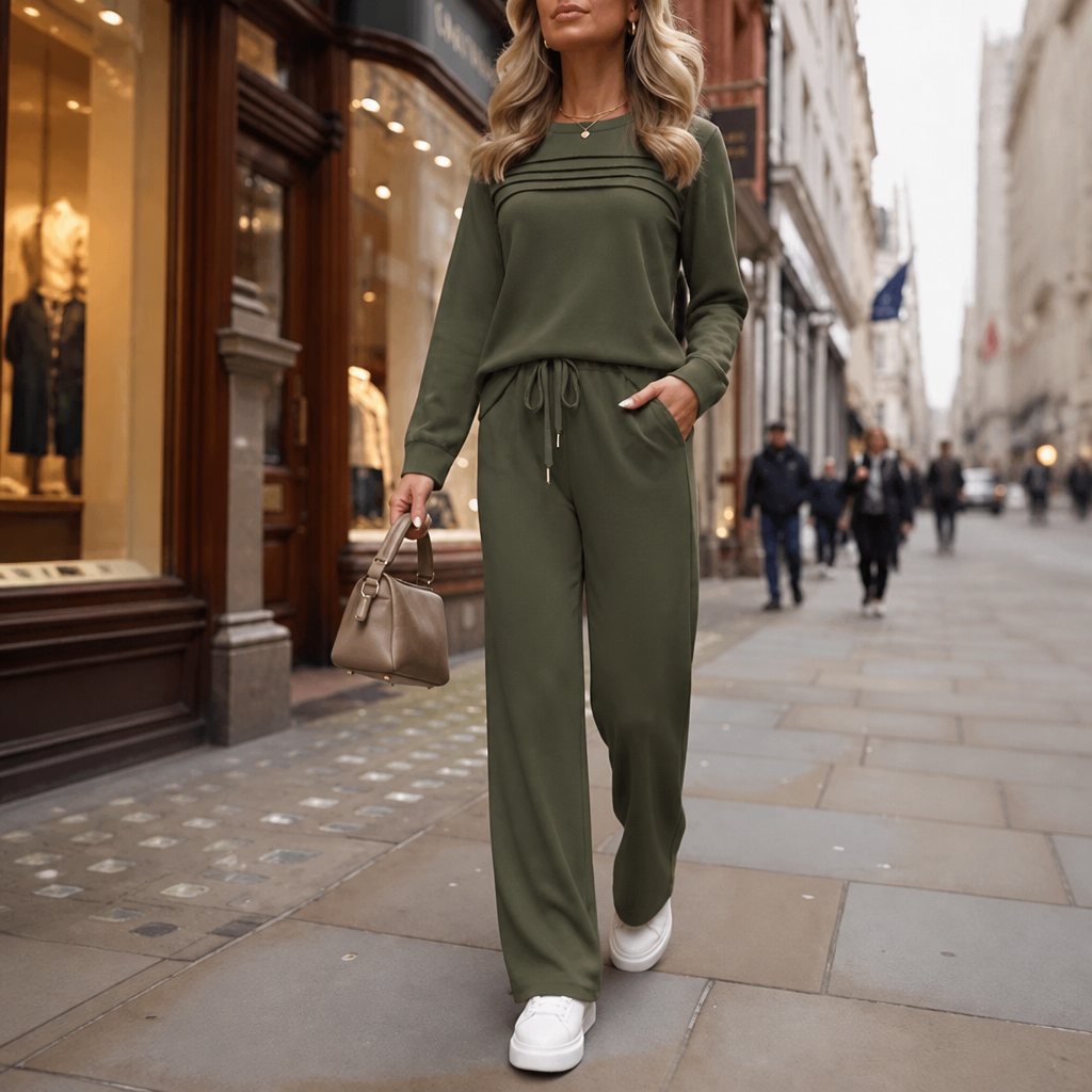 Isla | Women's Wide-Leg Loungewear Set | Drawstring Waist · Trendzeo