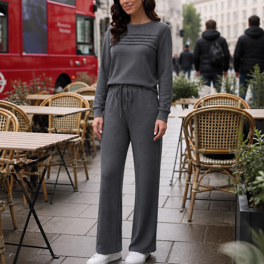 Isla | Women's Wide-Leg Loungewear Set | Drawstring Waist · Trendzeo