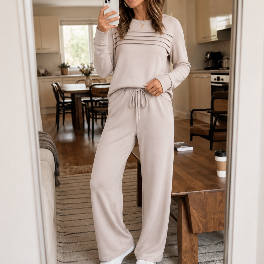 Isla | Women's Wide-Leg Loungewear Set | Drawstring Waist · Trendzeo
