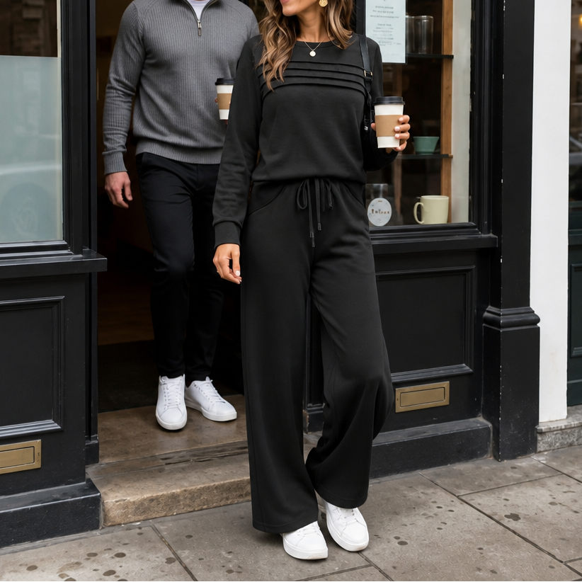 Isla | Women's Wide-Leg Loungewear Set | Drawstring Waist · Trendzeo