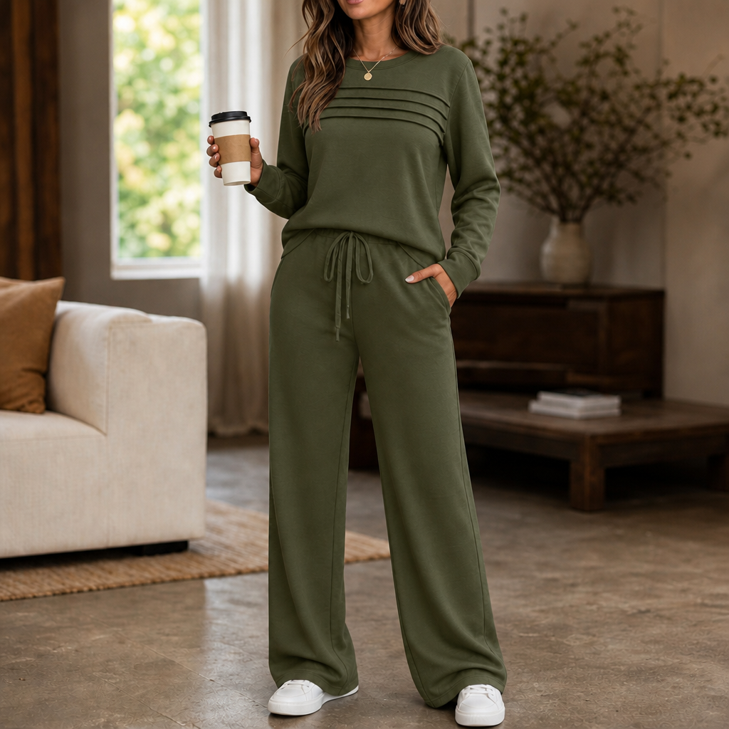Isla | Women's Wide-Leg Loungewear Set | Drawstring Waist · Trendzeo