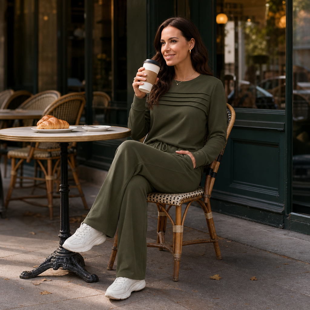 Isla | Women's Wide-Leg Loungewear Set | Drawstring Waist · Trendzeo