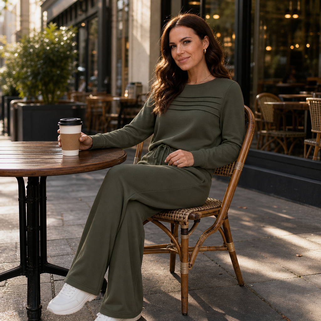 Isla | Women's Wide-Leg Loungewear Set | Drawstring Waist · Trendzeo