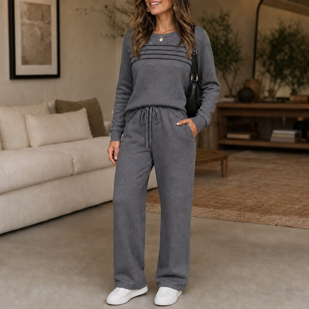 Isla | Women's Wide-Leg Loungewear Set | Drawstring Waist · Trendzeo