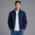 Daniel | Men’s Harrington Jacket | Zip Front Point Collar-Trendzeo