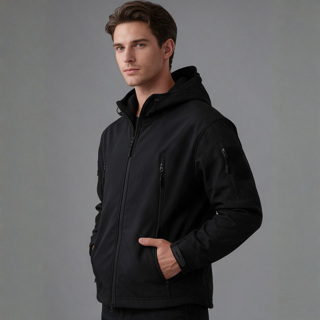 Edward | Men’s Hooded Utility Jacket | Zip Front Multi Pocket-Trendzeo