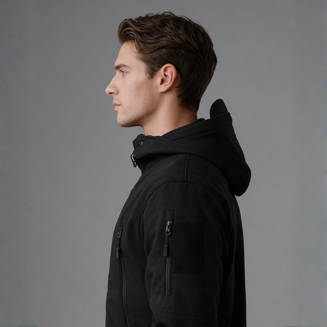 Edward | Men’s Hooded Utility Jacket | Zip Front Multi Pocket-Trendzeo