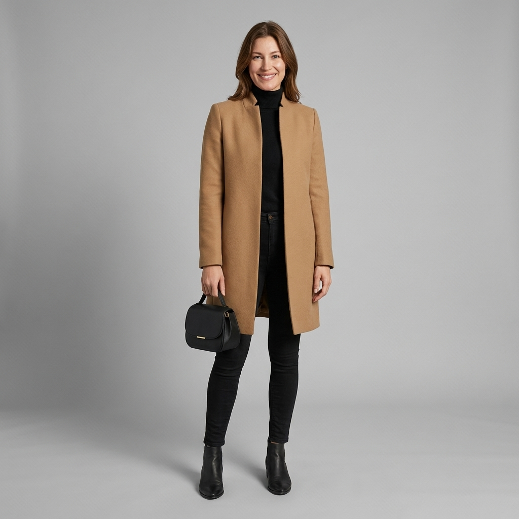 Emily | Women’s Longline Coat | Open Front Notched Collar-Trendzeo