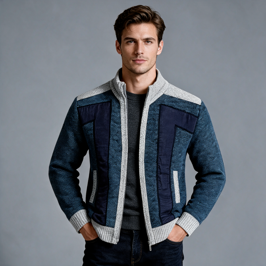 George | Men’s Panelled Zip Jacket | High Collar Long Sleeves-Trendzeo