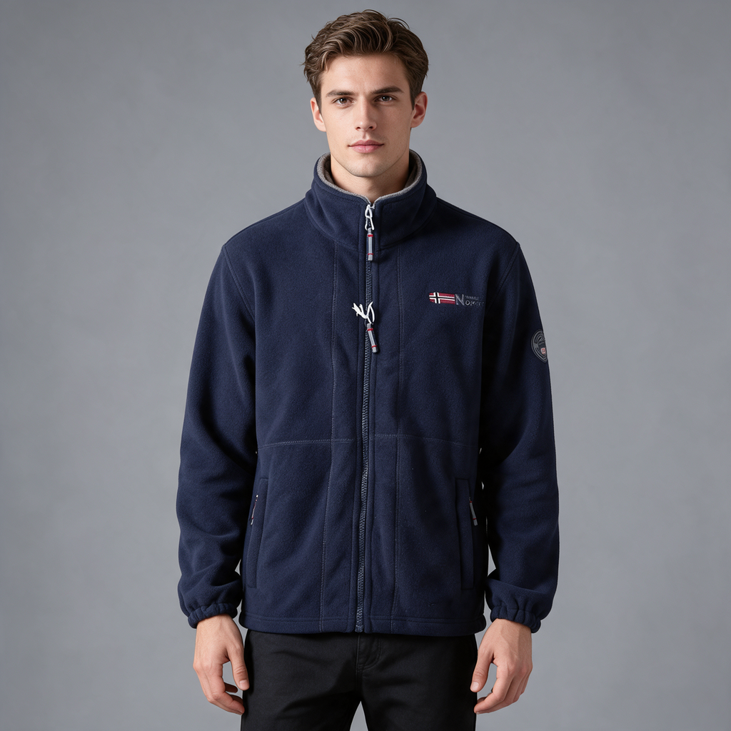 Henry | Men’s Full-Zip Jacket | High Collar Long Sleeves-Trendzeo