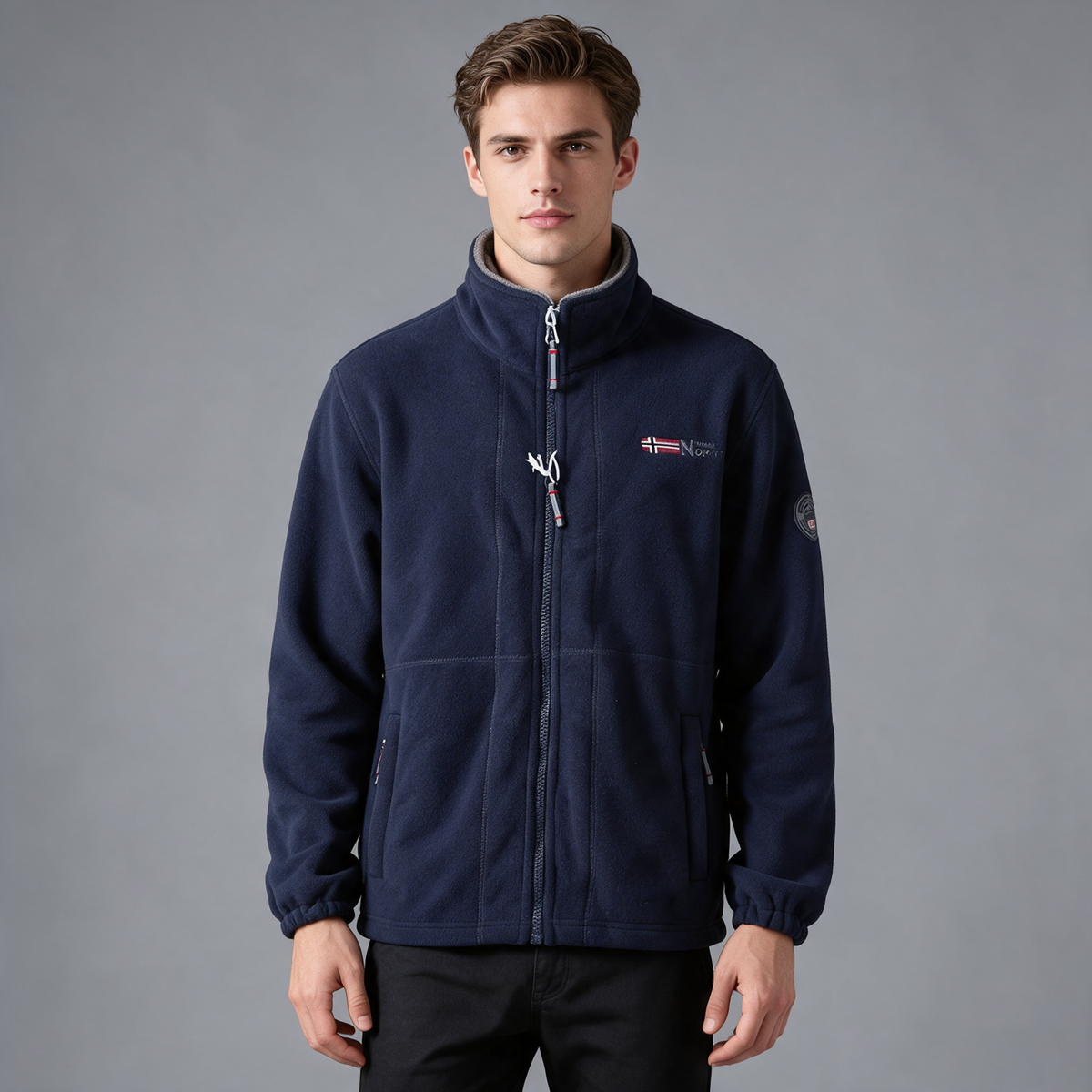 Henry | Men’s Full-Zip Jacket | High Collar Long Sleeves-Trendzeo