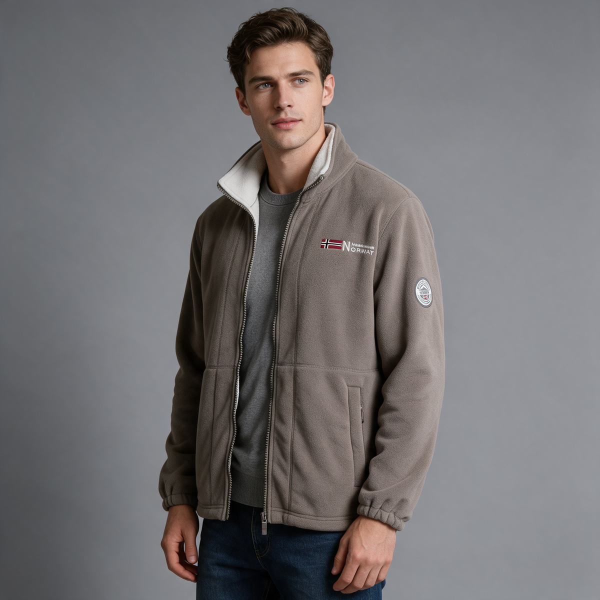 Henry | Men’s Full-Zip Jacket | High Collar Long Sleeves-Trendzeo