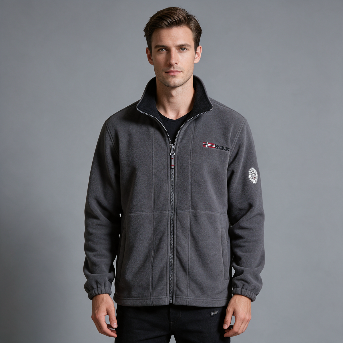 Henry | Men’s Full-Zip Jacket | High Collar Long Sleeves-Trendzeo