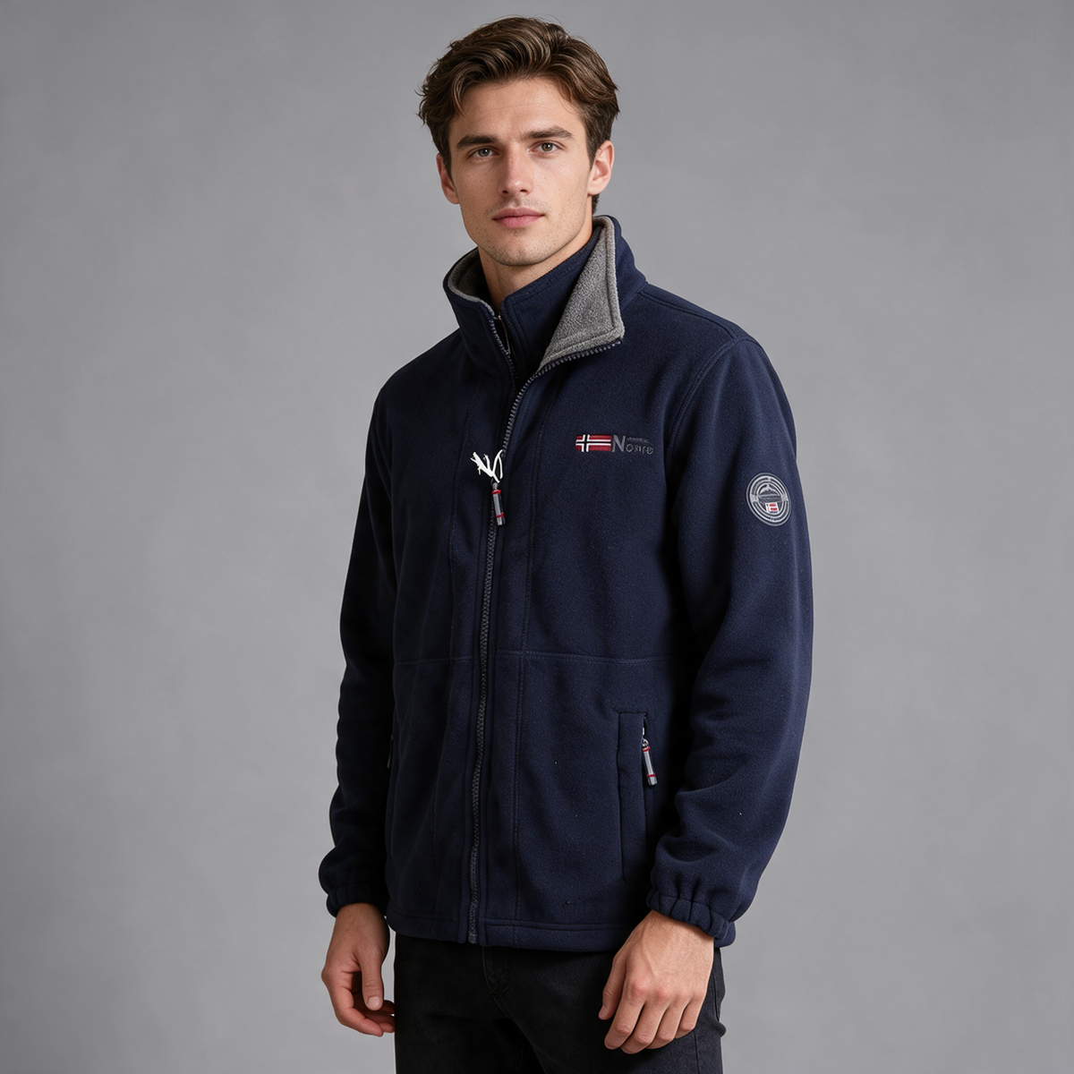 Henry | Men’s Full-Zip Jacket | High Collar Long Sleeves-Trendzeo