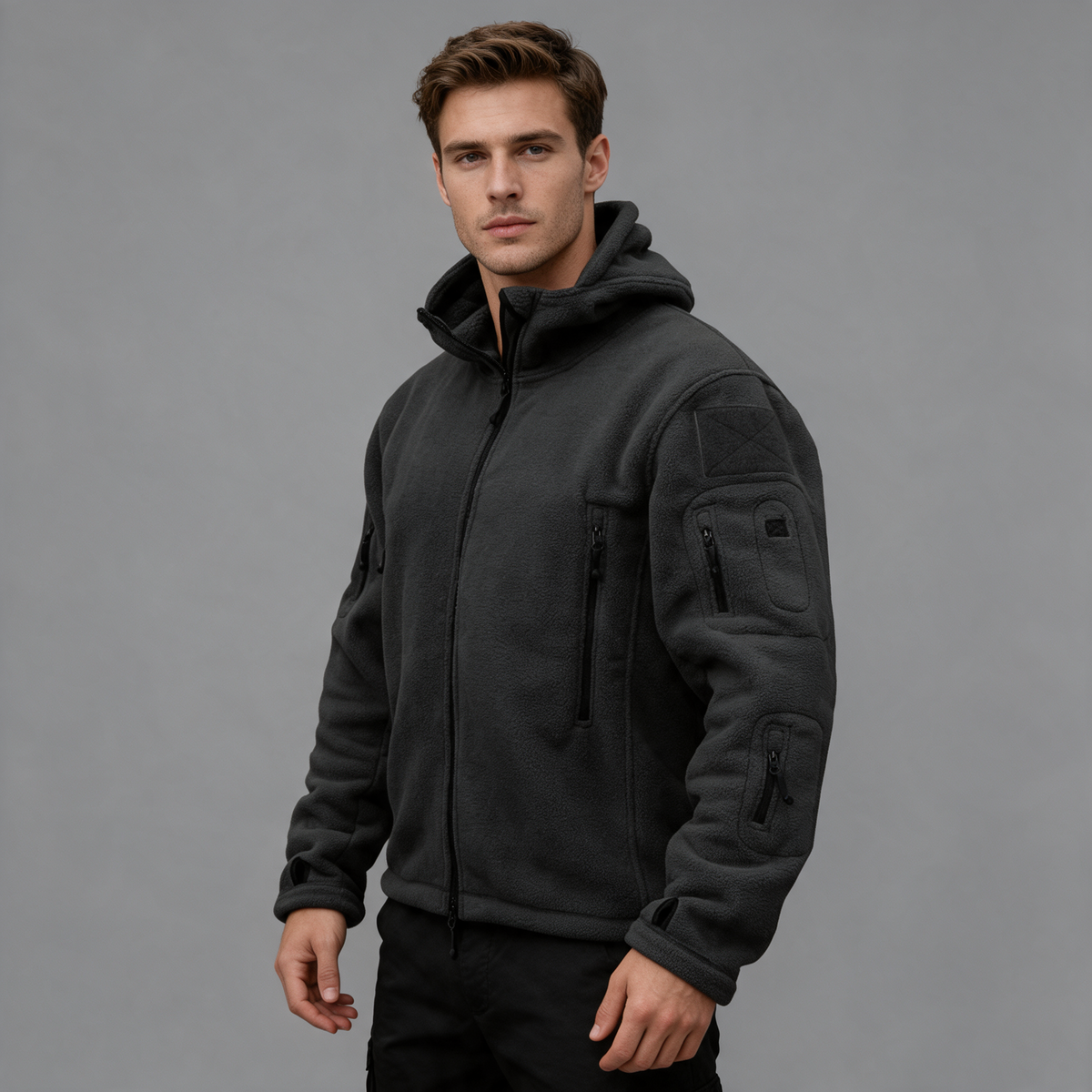 Jack | Men’s Hooded Utility Jacket | Zip Front Multi Pocket-Trendzeo