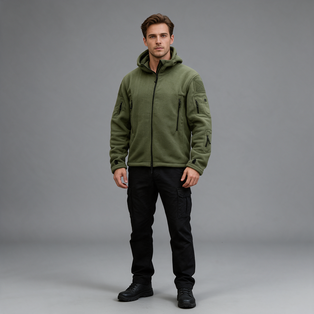 Jack | Men’s Hooded Utility Jacket | Zip Front Multi Pocket-Trendzeo
