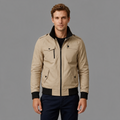 James | Men’s Utility Jacket | Zip Front High Collar Casual Wear-Trendzeo