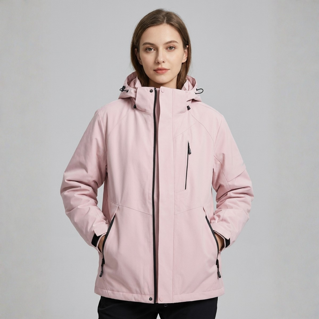 Mia | Women’s Hooded Jacket | High Collar Zip Front Casual Wear-Trendzeo