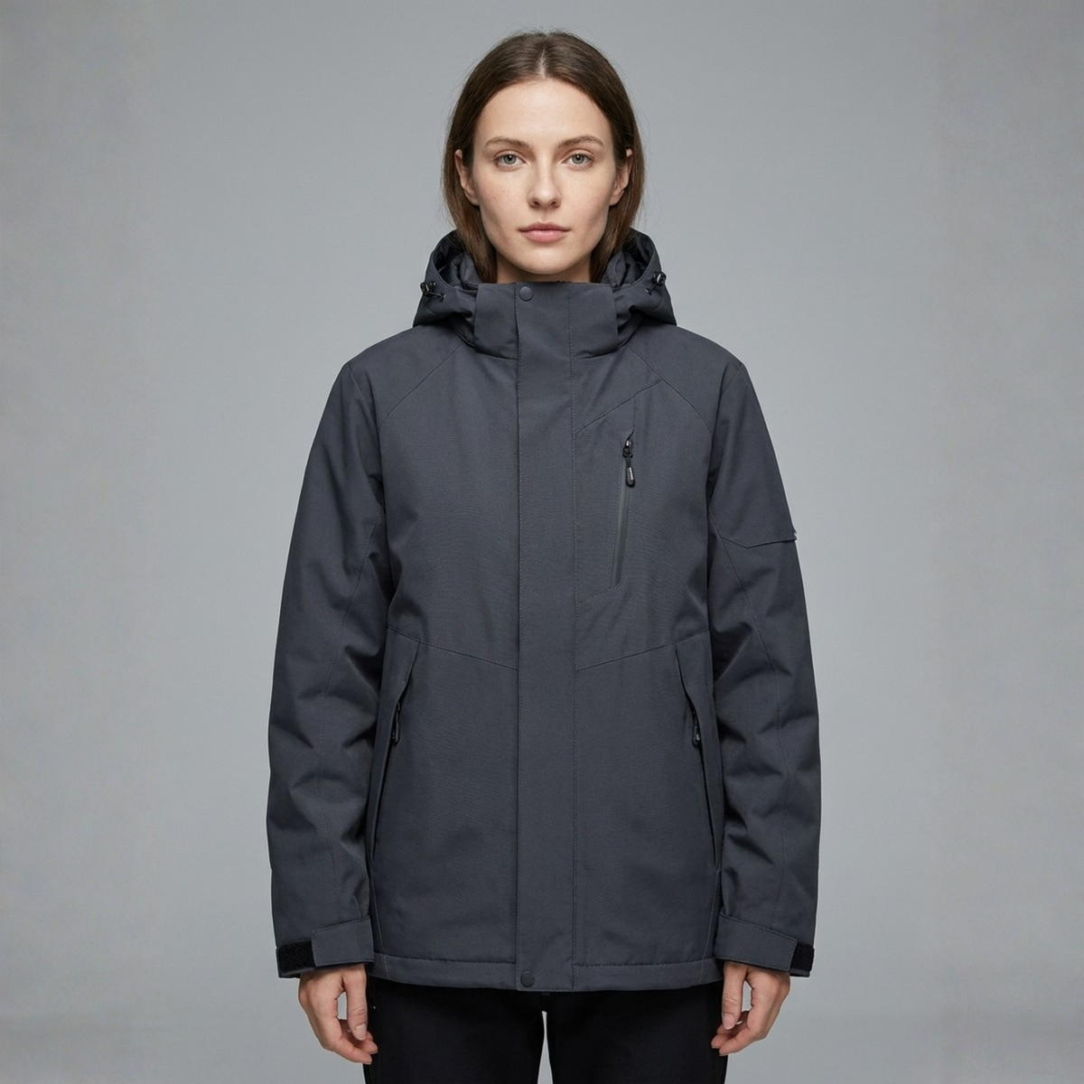 Mia | Women’s Hooded Jacket | High Collar Zip Front Casual Wear-Trendzeo
