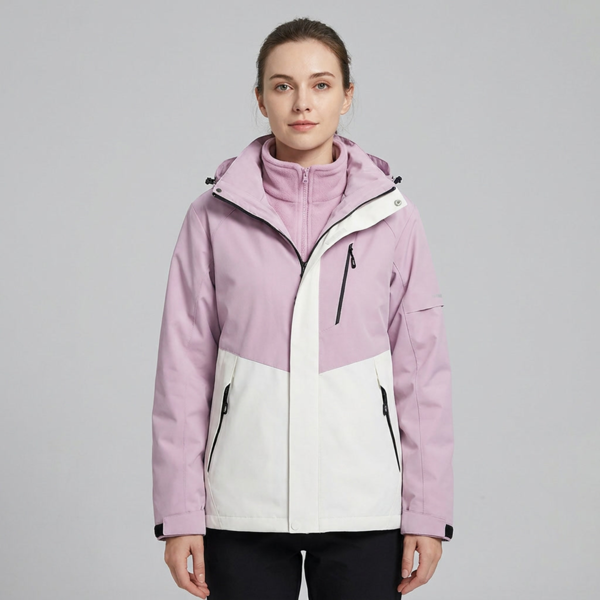 Mia | Women’s Hooded Jacket | High Collar Zip Front Casual Wear-Trendzeo