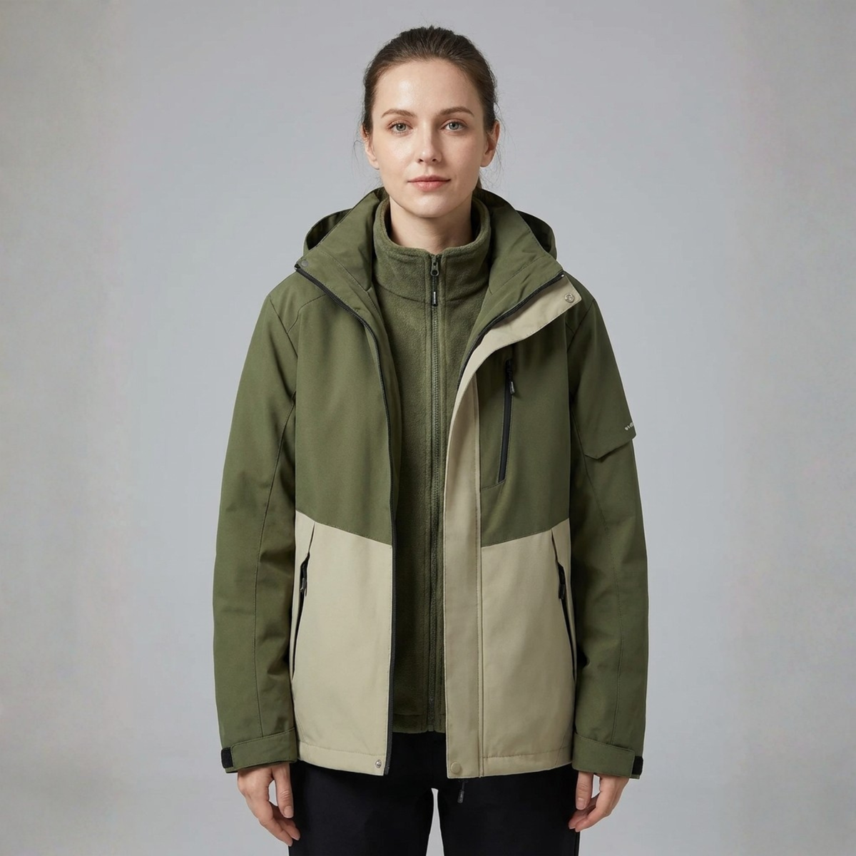 Mia | Women’s Hooded Jacket | High Collar Zip Front Casual Wear-Trendzeo