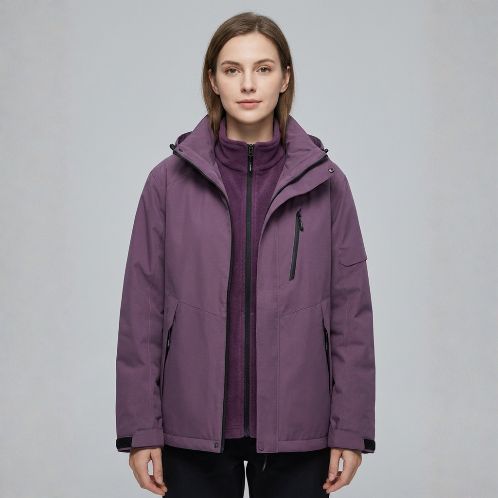 Mia | Women’s Hooded Jacket | High Collar Zip Front Casual Wear-Trendzeo