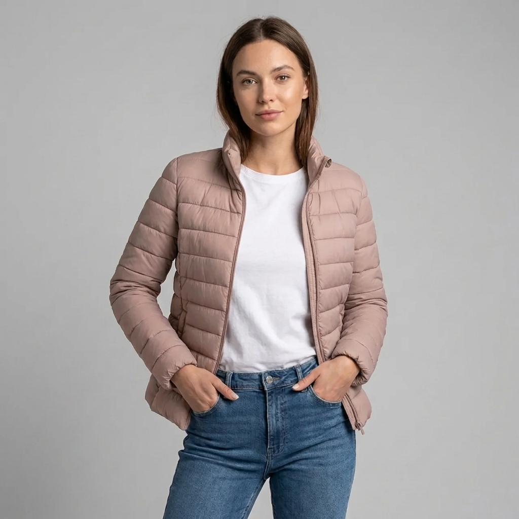 Sophie | Women’s Quilted Puffer Jacket | Zip Front High Collar-Trendzeo