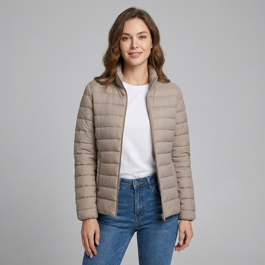 Sophie | Women’s Quilted Puffer Jacket | Zip Front High Collar-Trendzeo
